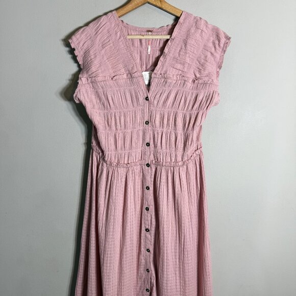 Free People Desert Dazed Midi Dress Women's Large Pale Mauve Boho Sleeveless NWT - Picture 7 of 15